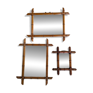 3 miroirs imitation bambou