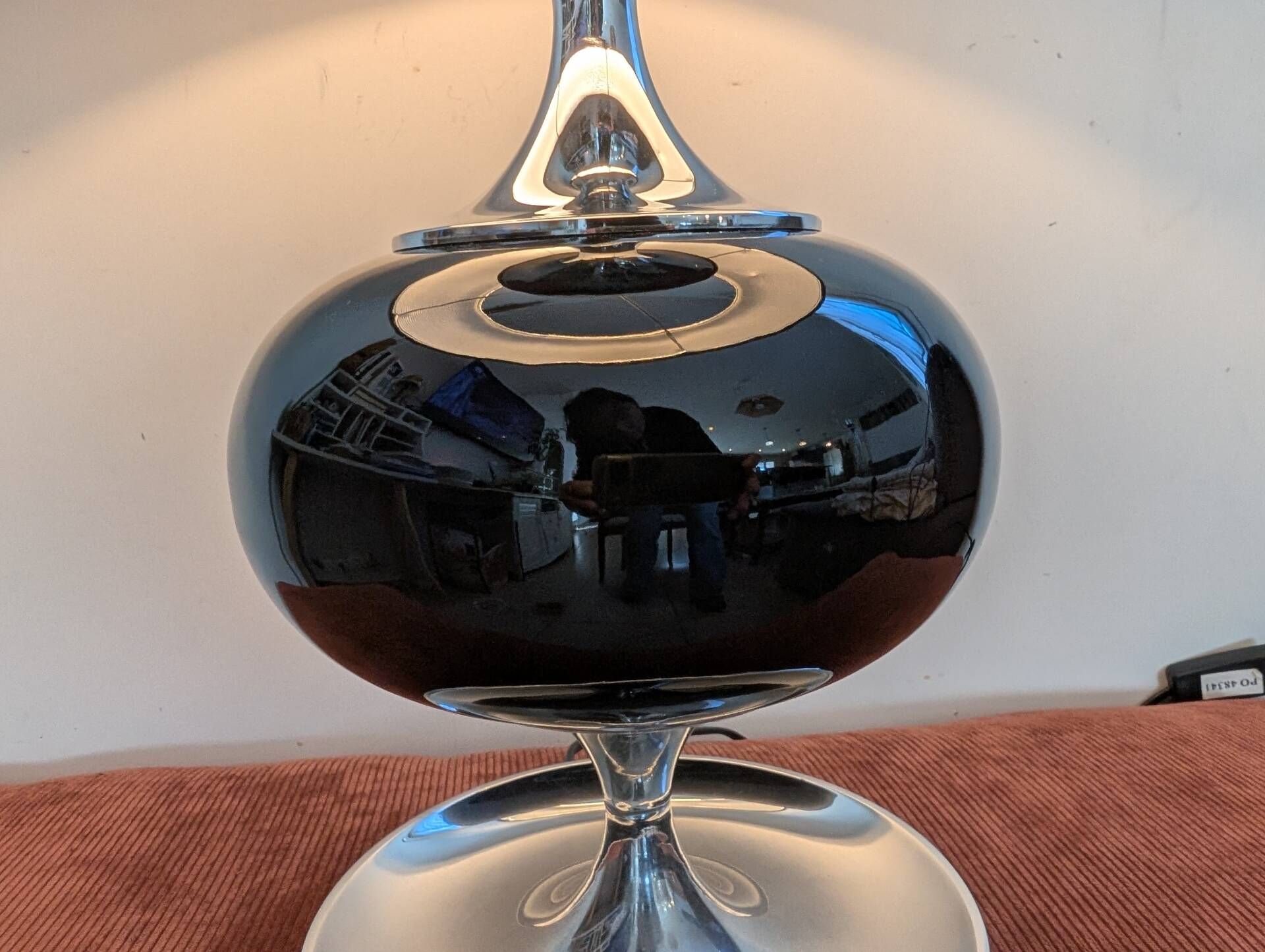 Lampe Space Age en chrome et verre