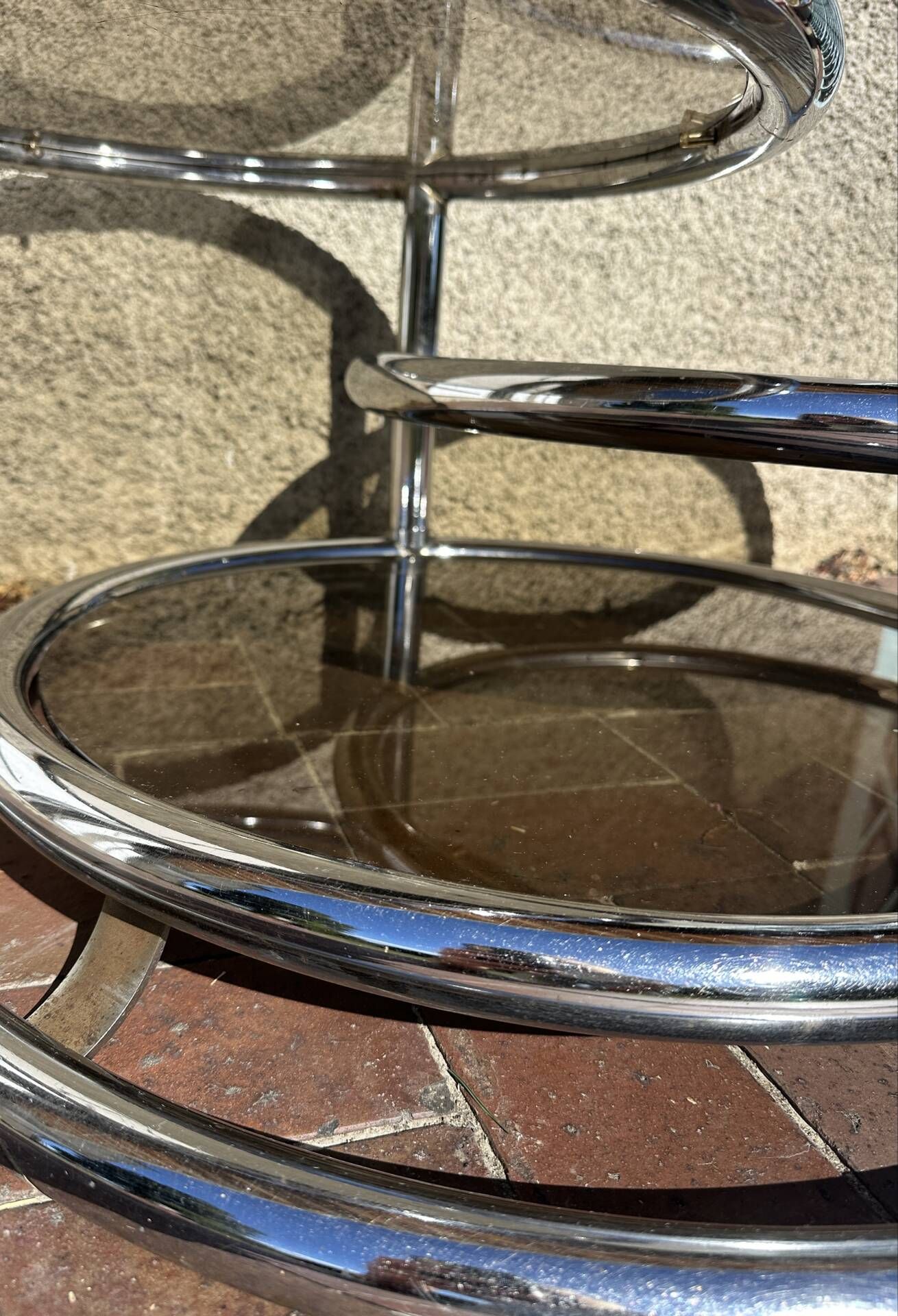 Vintage swivel coffee table by Milo Baughman, Artedis Roche Bobois