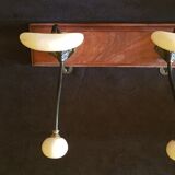 Ceramic and walnut coat rack. The 50's.