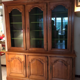 Vintage glass library in solid cherry
