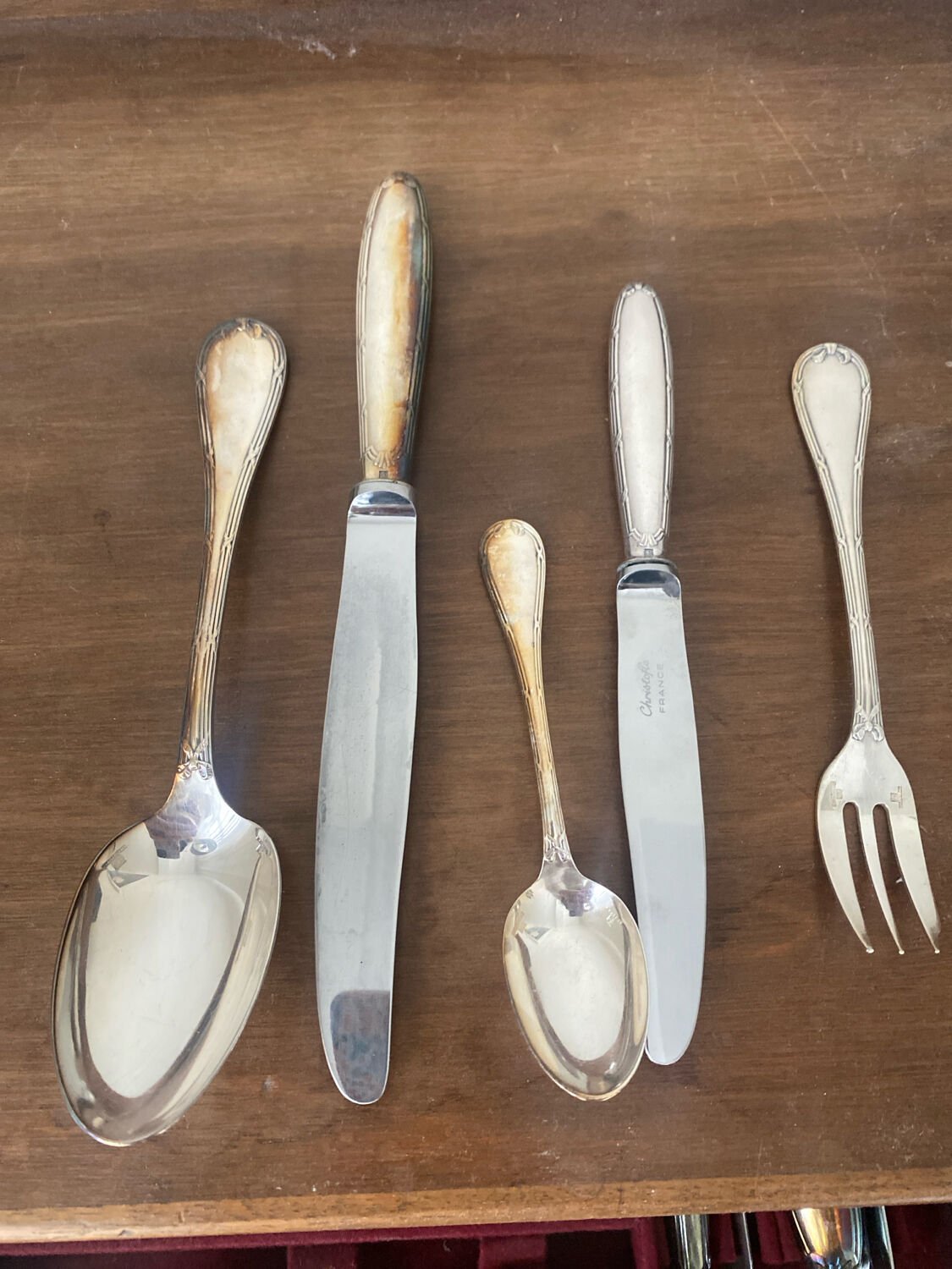 Set of Christofle silver-plated cutlery.