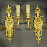 Pair of wall lamps with gorgon Medusa Louis XVI style