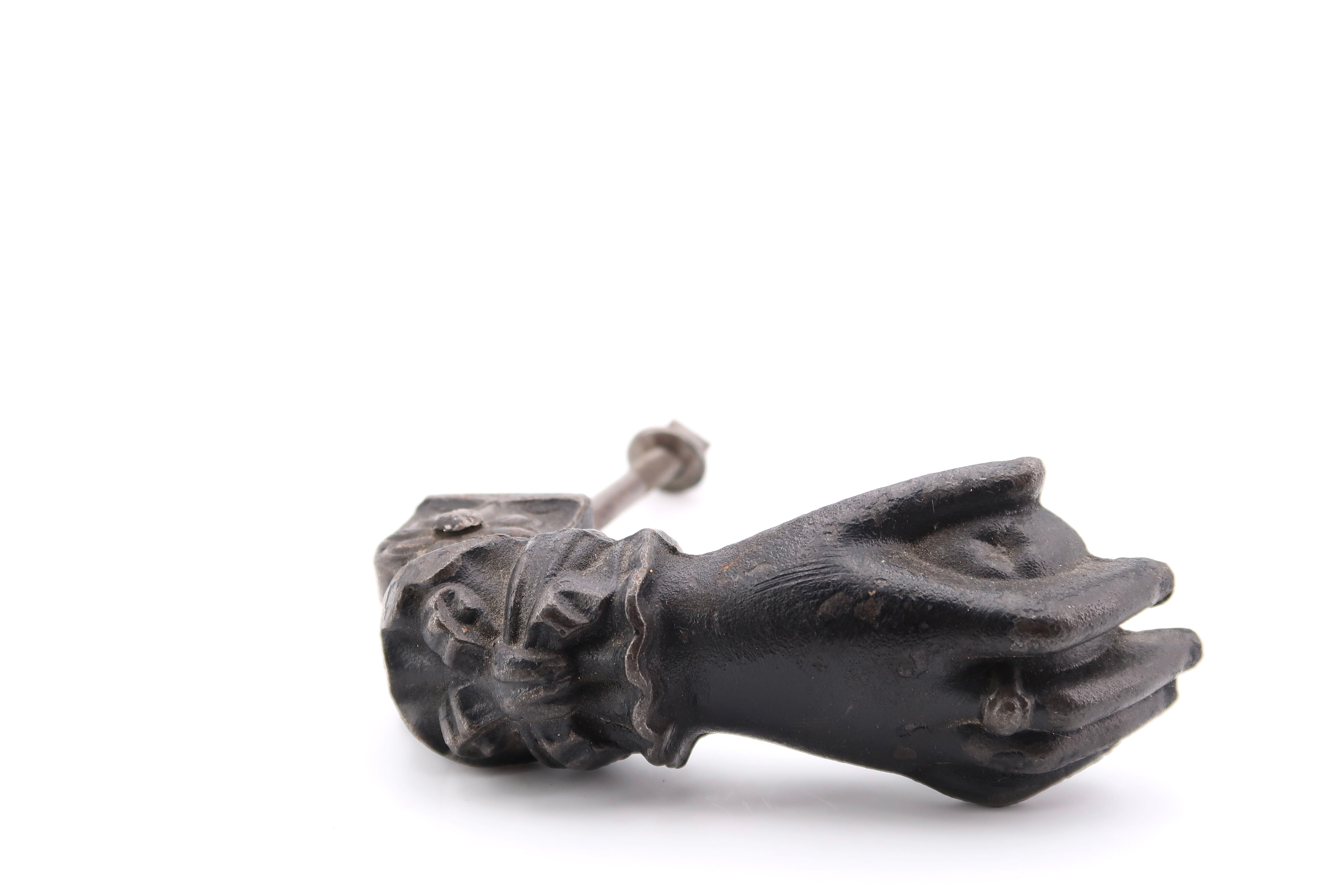 Hand-shaped metal door knocker, 1930s