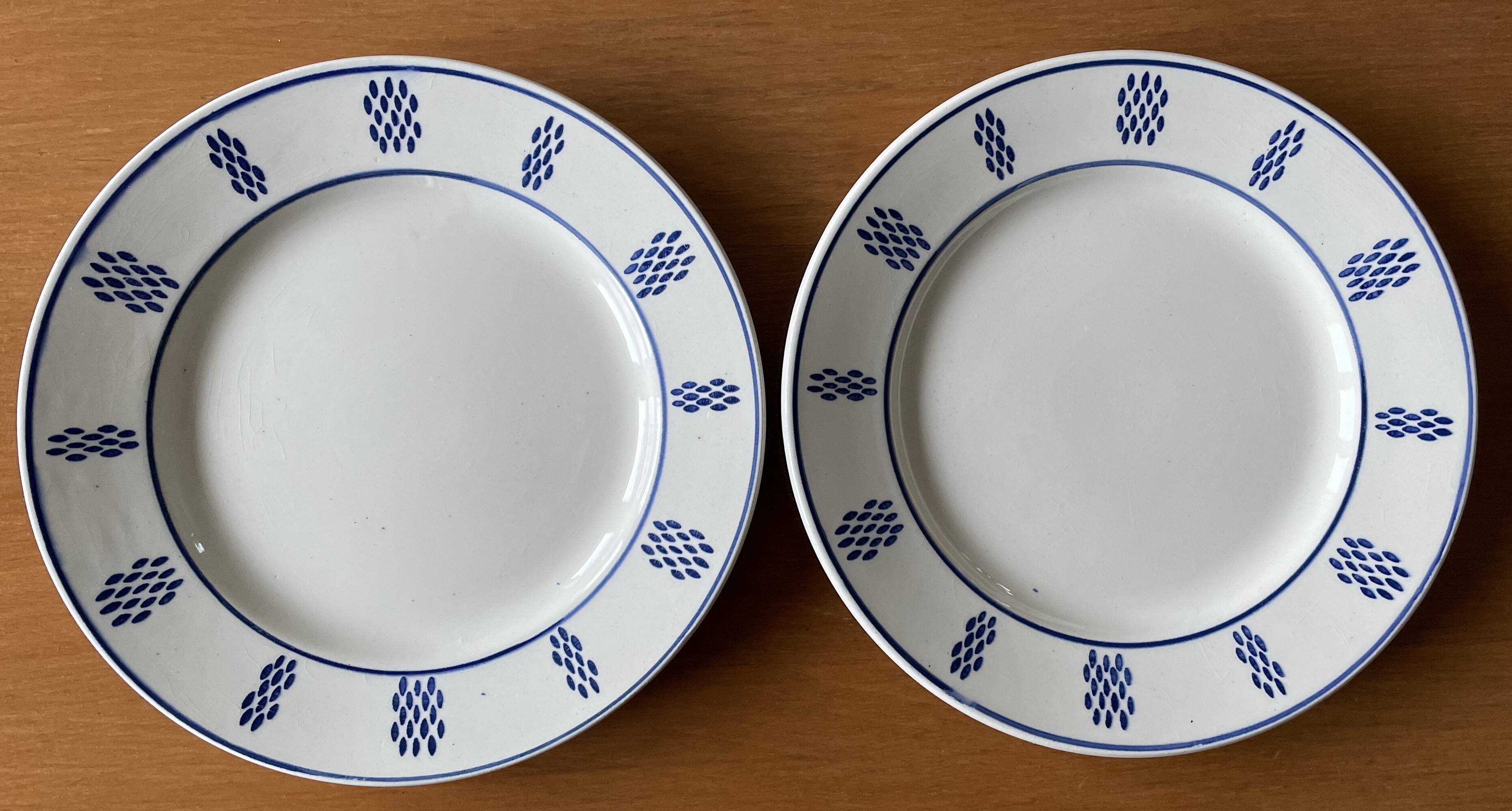 8 old earthenware plates from LUNEVILLE K & G