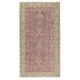 Vintage Handmade Turkish Wool Accent Rug with Floral Pattern for Living Room
