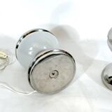 2 lampes de table en chrome et verre Goffredo Reggiani, des années 70