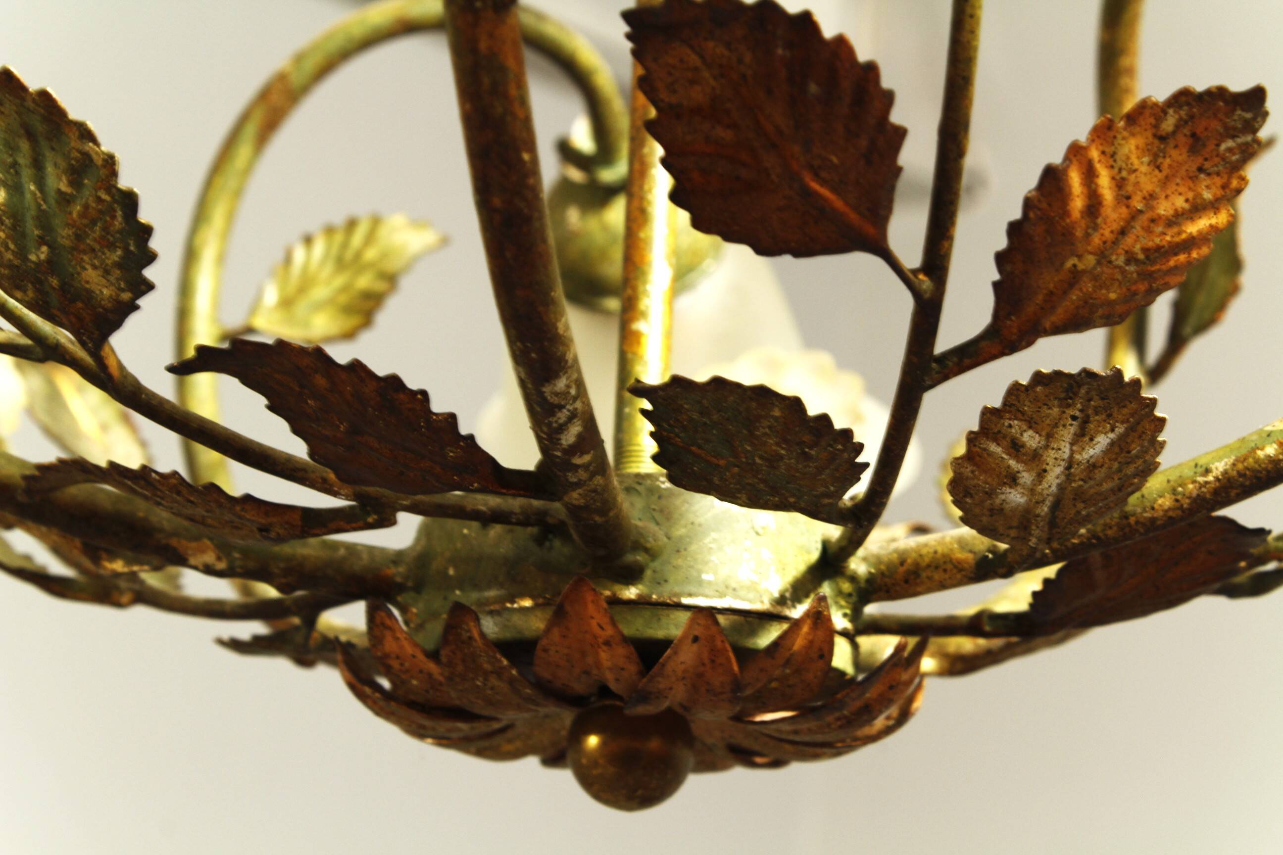 Vintage Floral Pendant Light from W.Müller-München 1980s