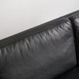 Mogens Hansen  black leather sofa