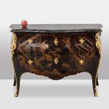 Lacquered chest of drawers with marble top. 1950s.