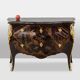 Lacquered chest of drawers with marble top. 1950s.