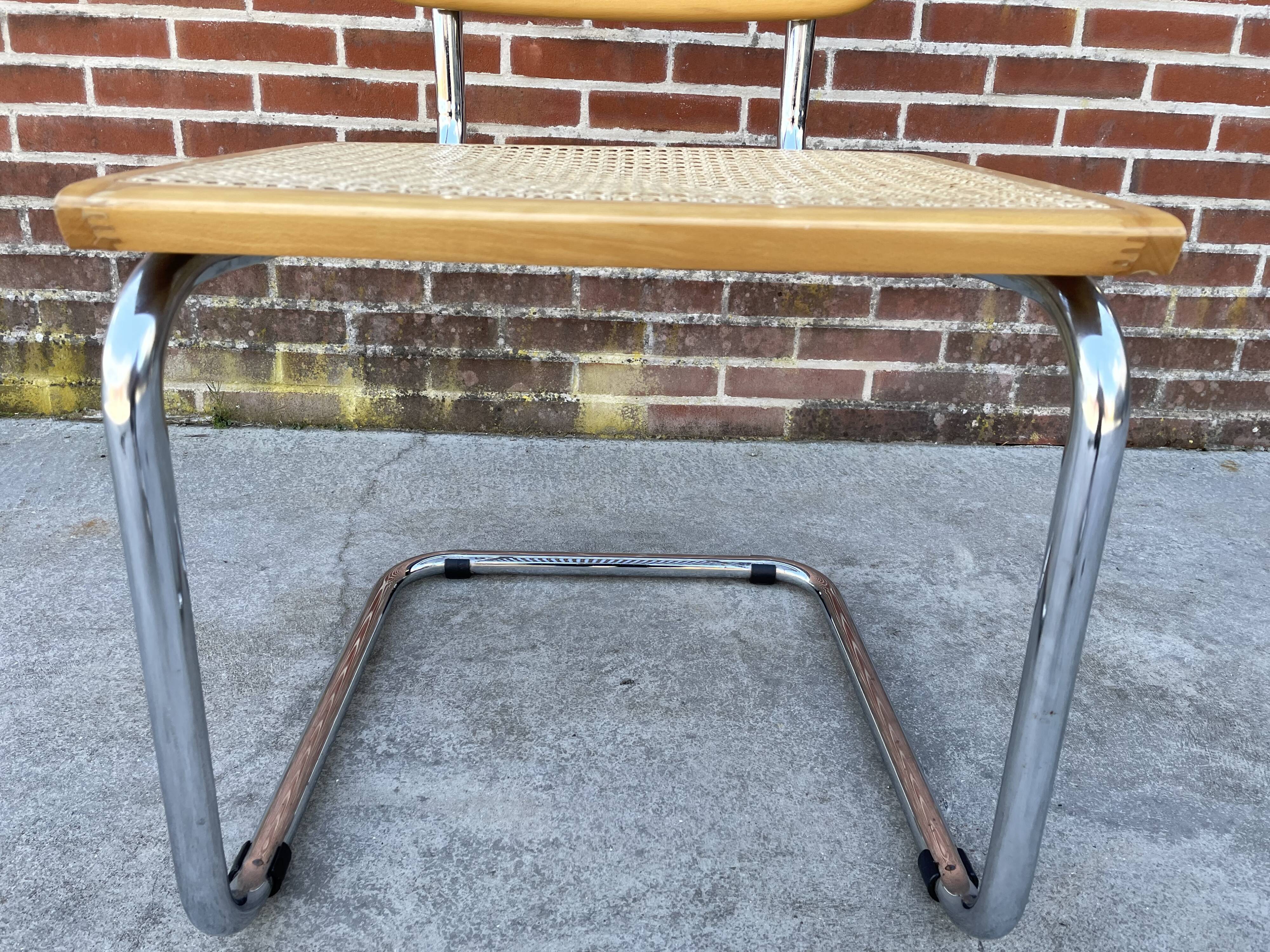 Cesca model design chair with armrests chrome version