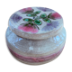 Ceramic pot enamelled vintage floral pattern