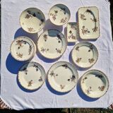Clairefontaine earthenware plate and fruit bowl set, Saxe model