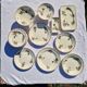 Clairefontaine earthenware plate and fruit bowl set, Saxe model