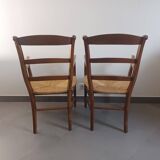 Pair of cherry wood armchairs