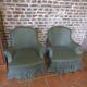 Pair of Napoleon III toad armchairs