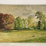 Oil on vintage panel