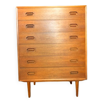 Scandinavian chest of drawers 6 drawers Teak Dyrlund.