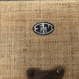 Old burlap suitcase