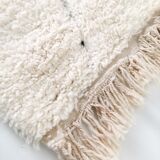 Moroccan Berber carpet Beni Ouarain ecru with black diamonds engraved 275x208cm