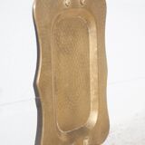 Vintage brass top, E.Roblin Villedieu Manche, handle tray, tableware, hammered top