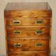Military desk Harrods in Burr Yew wood with leather, country style.