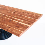 Solid cypress wood table with vintage central leg