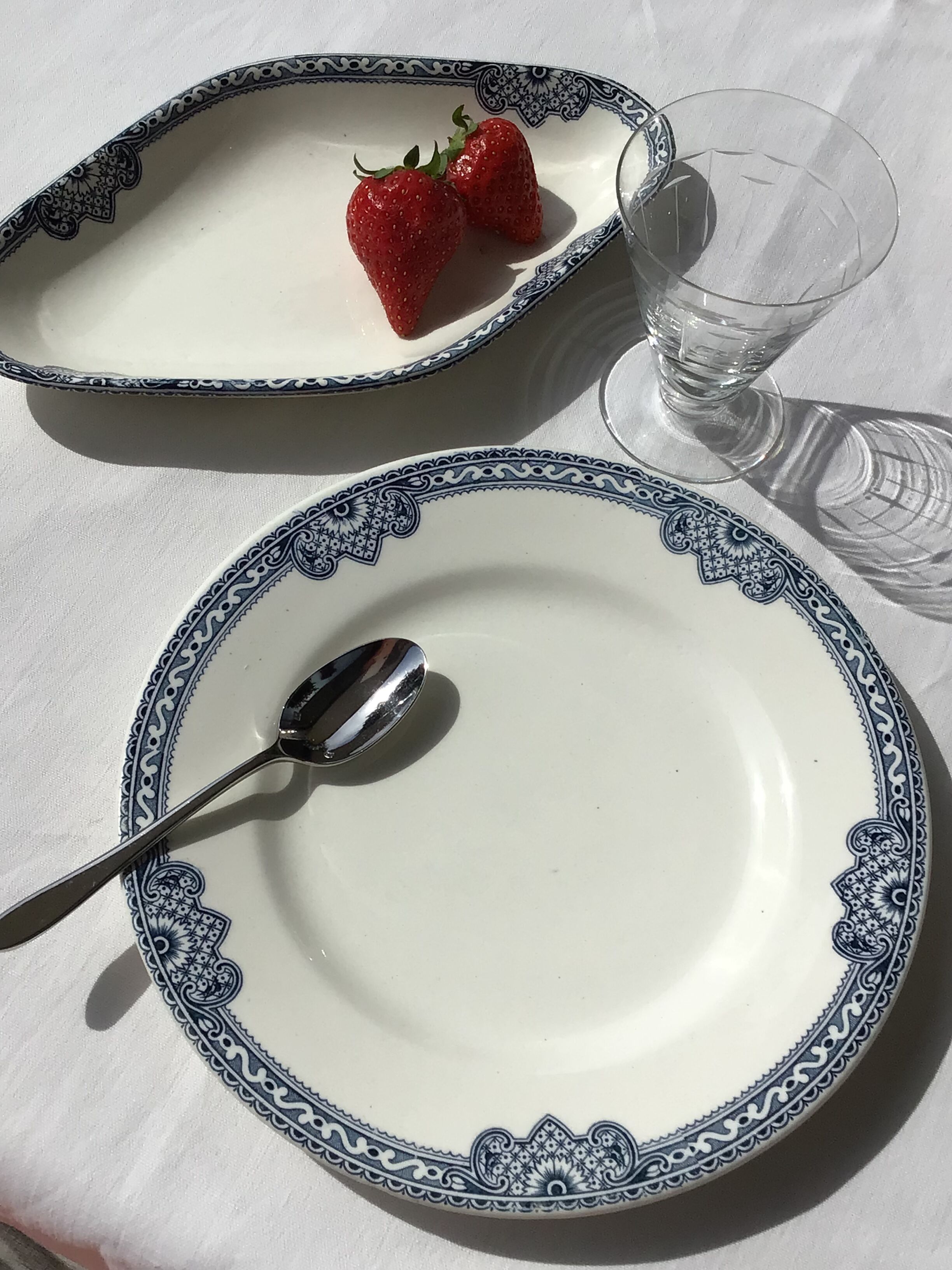 5 Plates dessert Terre de Fer Salins Jumièges navy blue