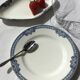 5 Plates dessert Terre de Fer Salins Jumièges navy blue