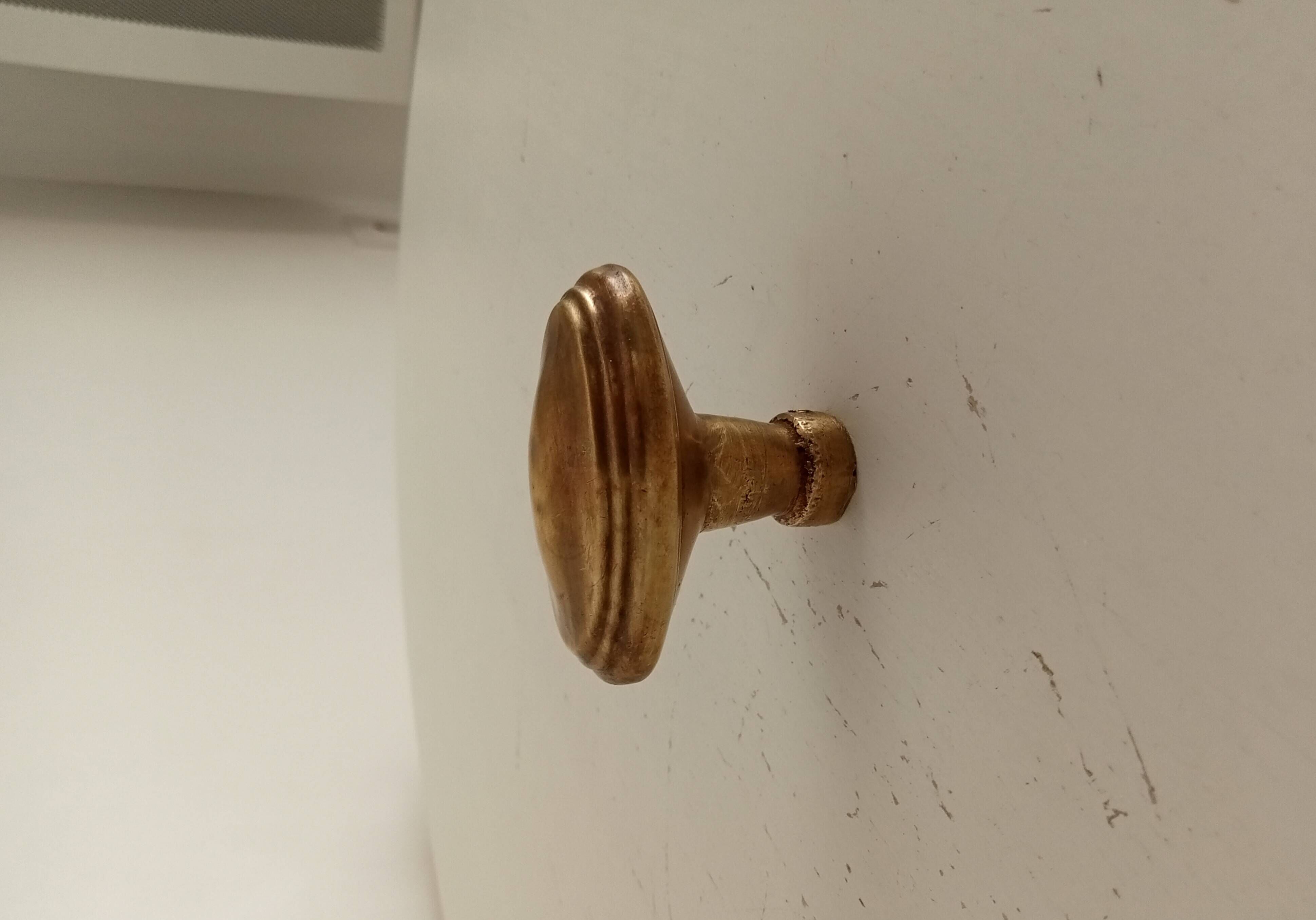 Poignée de porte ancienne en laiton massif doré