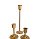 Bougeoirs vintage en laiton en forme de tulipe - lot de 3
