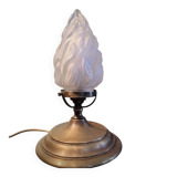 Lampe flamme Art Déco verre dépoli 1920-1930
