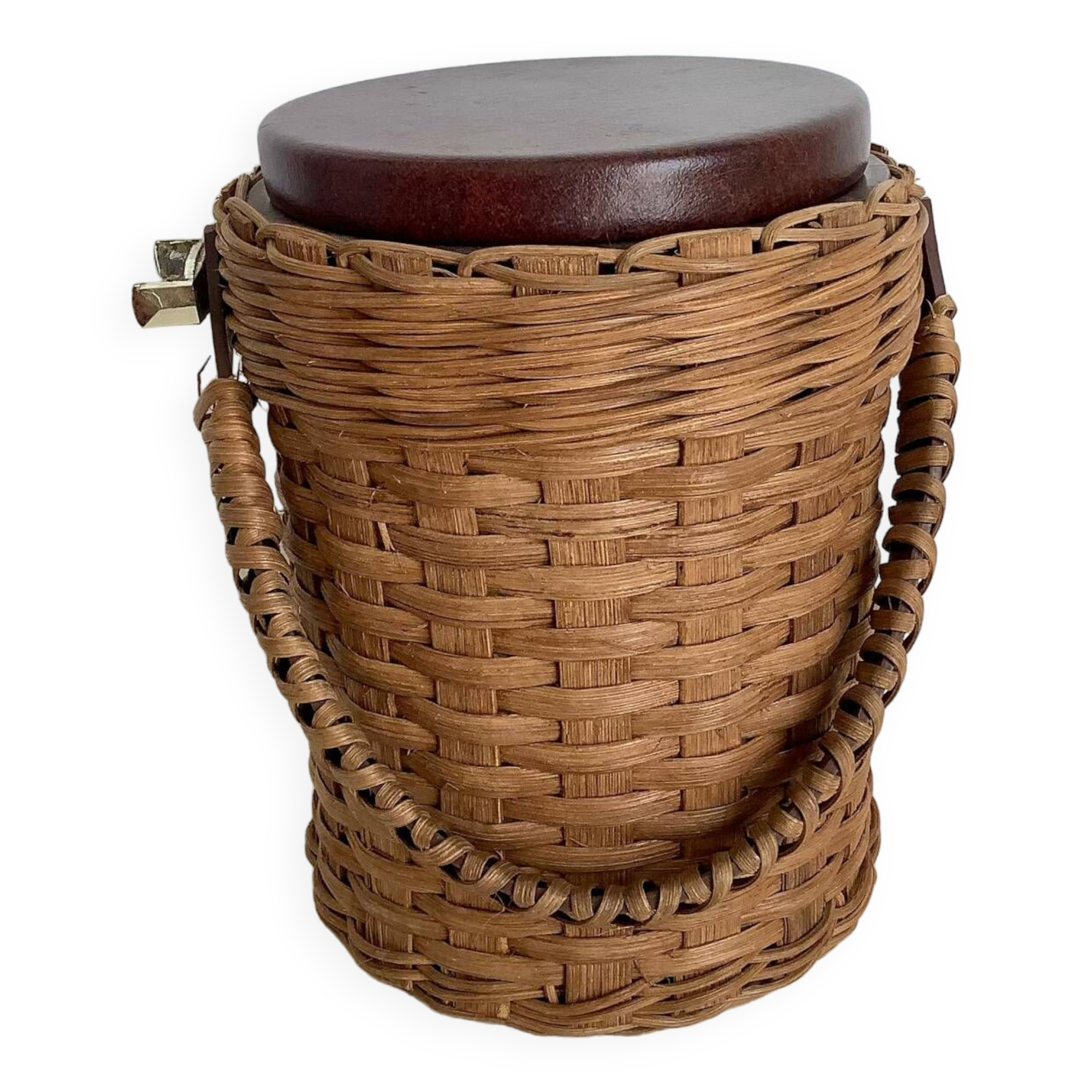 Wicker rattan ice bucket