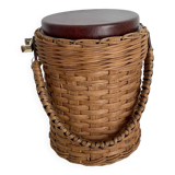 Wicker rattan ice bucket