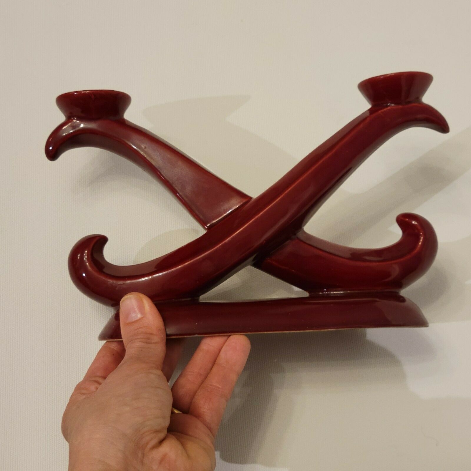 Ceramic candle holder Saint Clément red burgundy