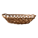 large oval rattan basket vintage 60s-70s