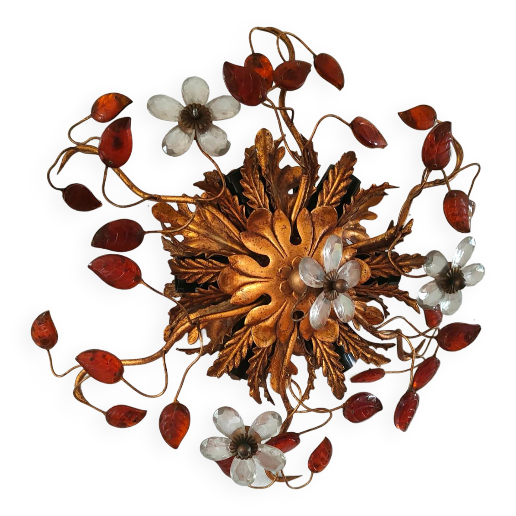 Wall lamp Maison Banci metal and glass of Murano design 70s