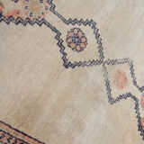 Antique Persian Carpet Handwoven Cream Wool Sarab Rug- 103x384cm