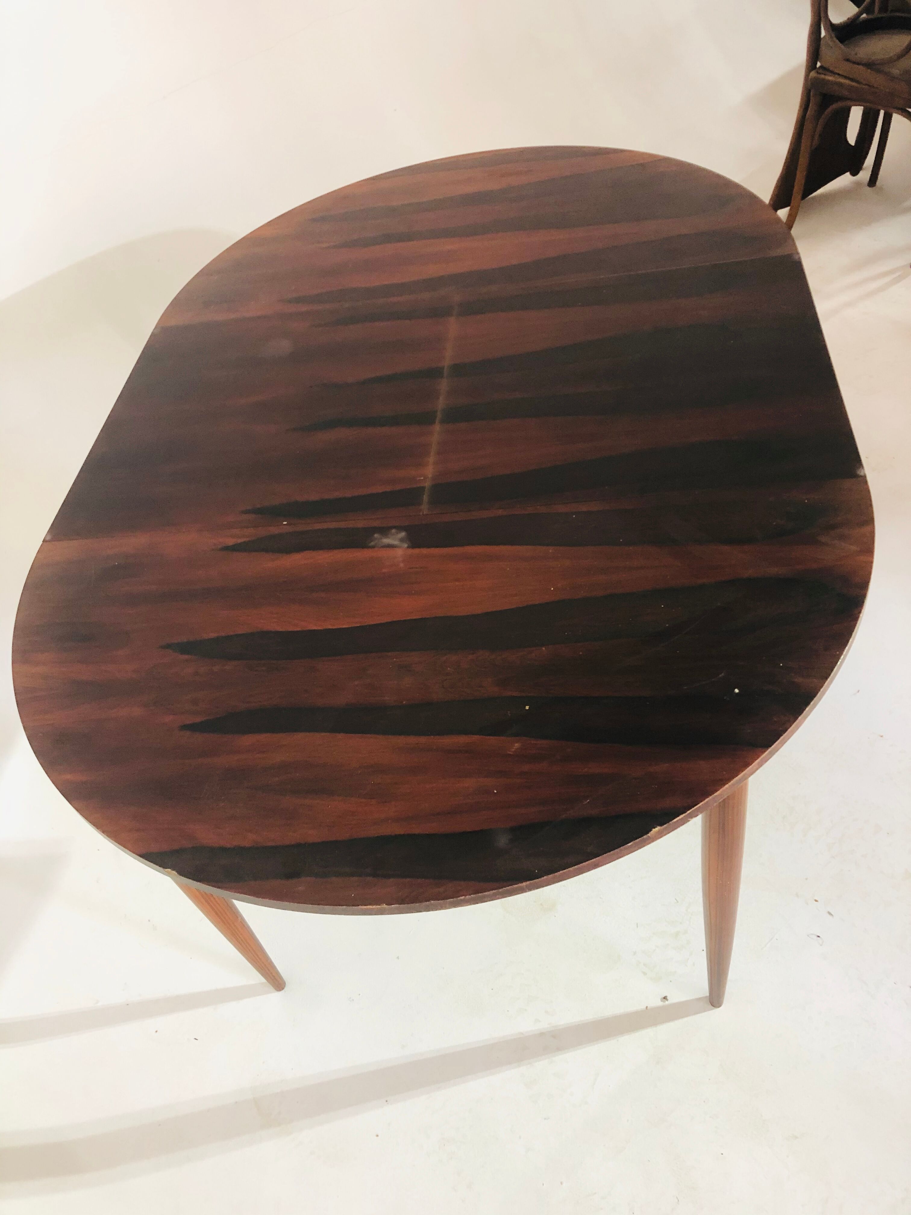 Vintage Scandinavian dining table - rosewood - extension cords