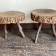 Pair of mountain coffee tables made of wooden logs from the 1970s.