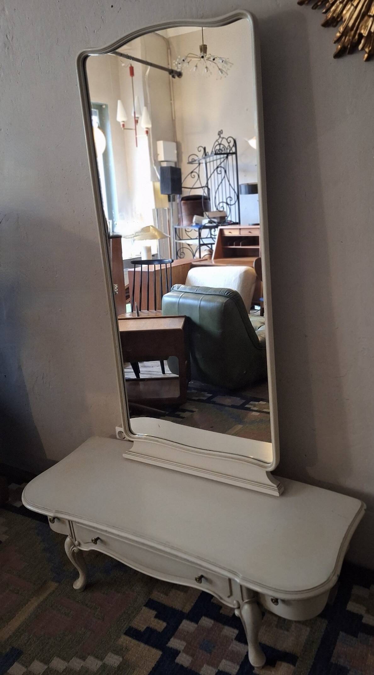 Vintage Boho standing hall or dressing mirror, 1970-80