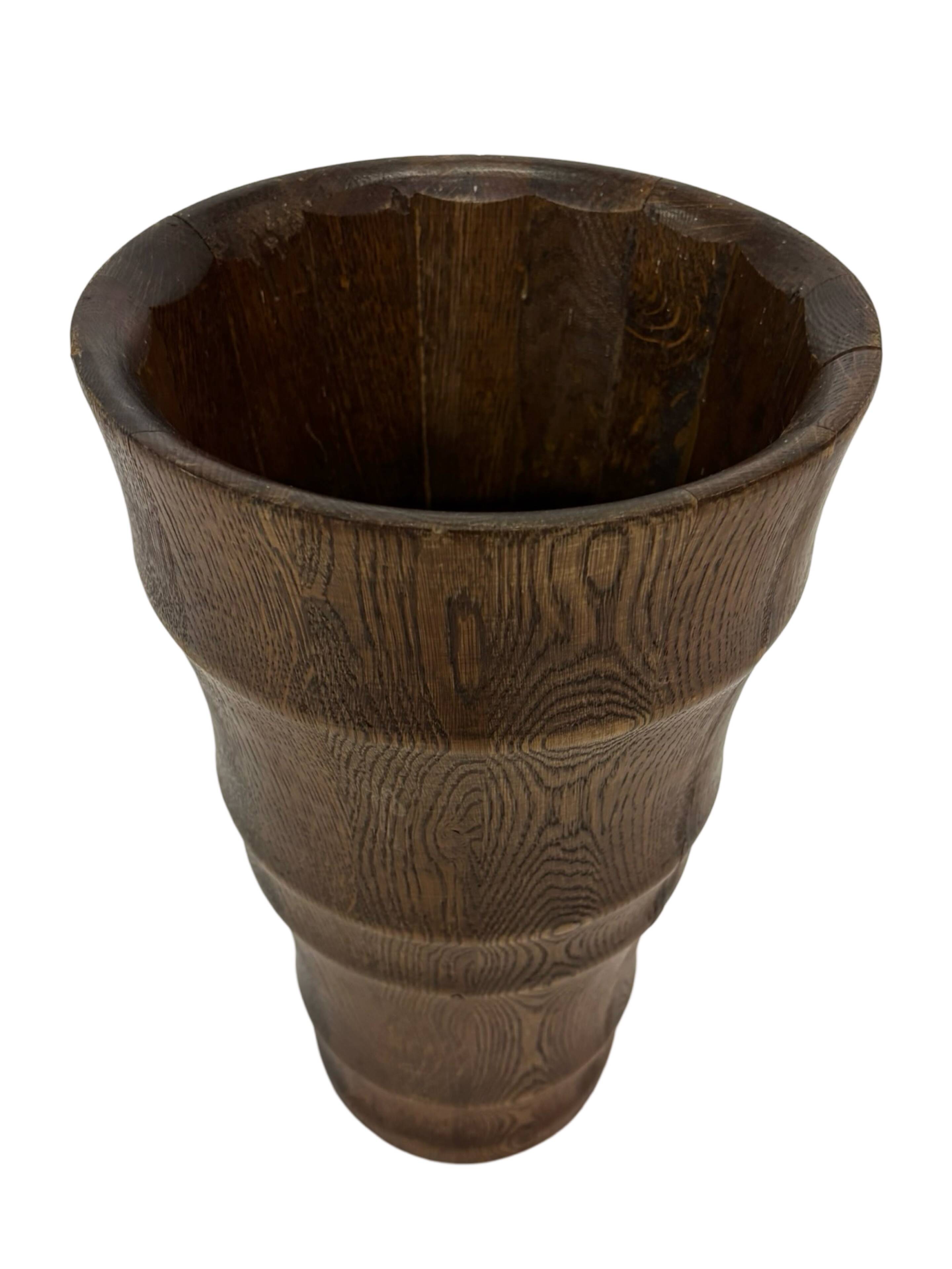 Vintage umbrella holder wooden basket storage 1960 minimalist design