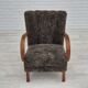 1950s, Danish design, reupholstered armchair, genuine sheepskin "Wellington".