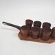 Vintage teak egg cups, Denmark 1950's