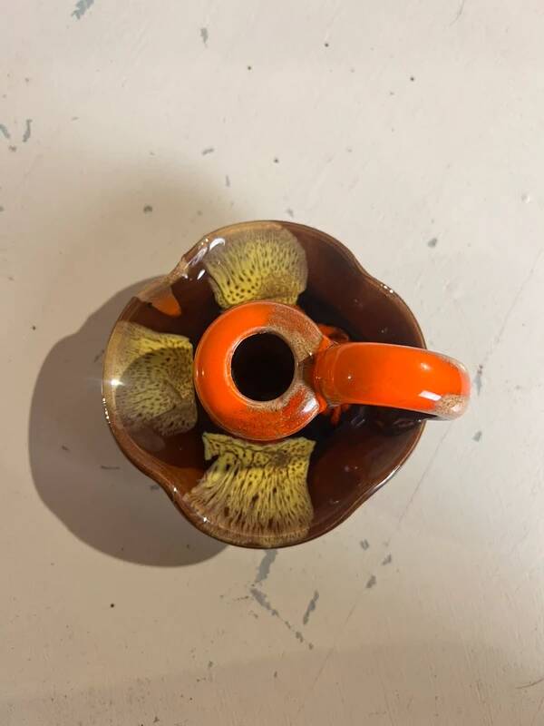 Vallauris flamed ceramic candlestick