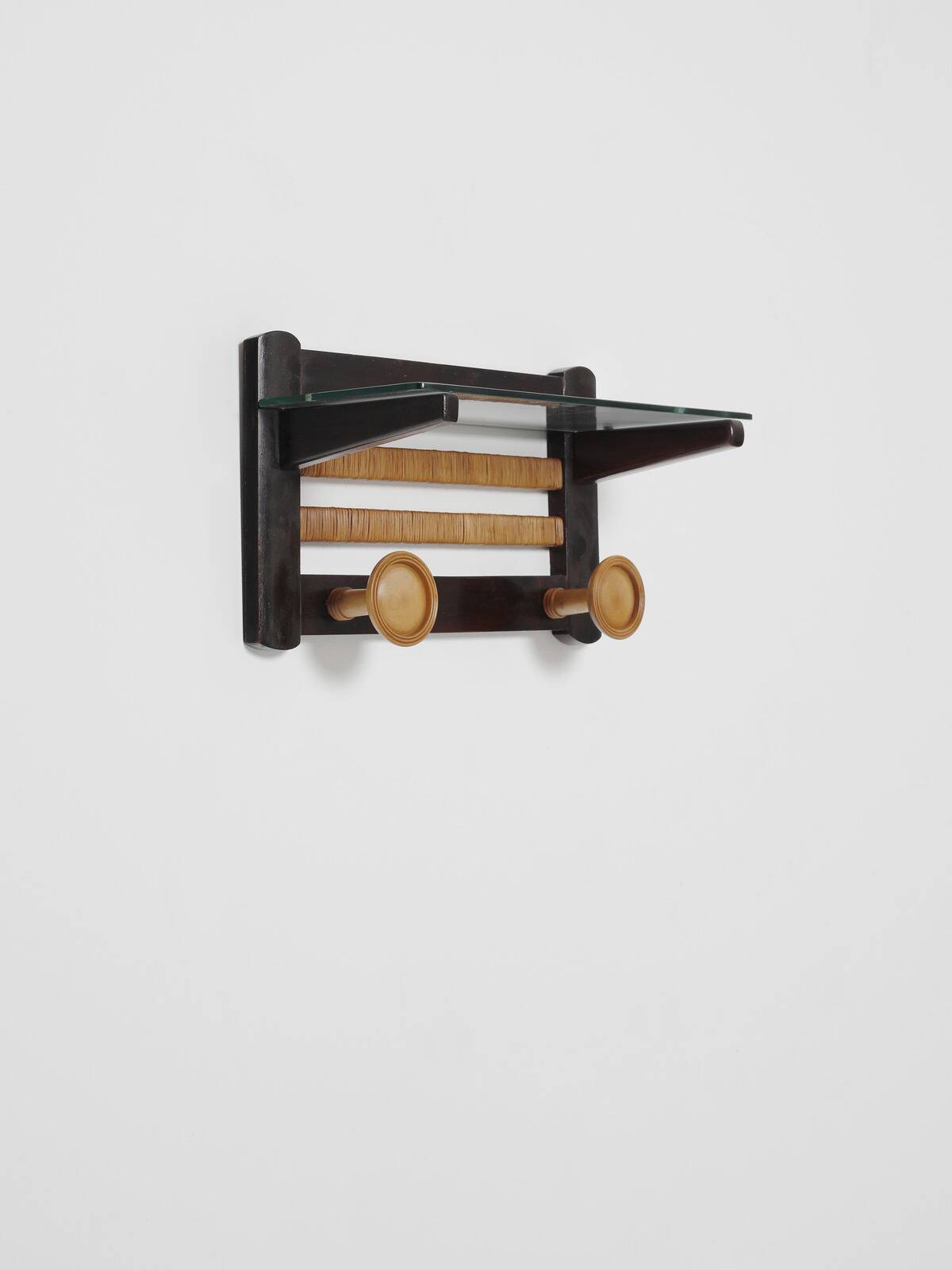 Art Deco wall wood coat hanger, Italy 1940s