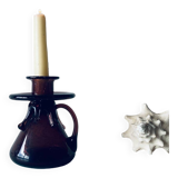 Bougeoir en verre soufflé bullé