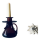 Bubble blown glass candle holder