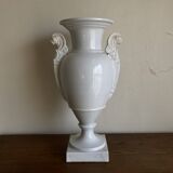 XXL white lion head neo-classical amphora vase from the Empire Consulate.